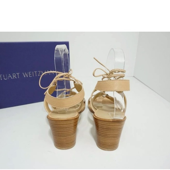 Stuart Weitzman Beige Leather High Heels Sandals - Picture 4 of 8